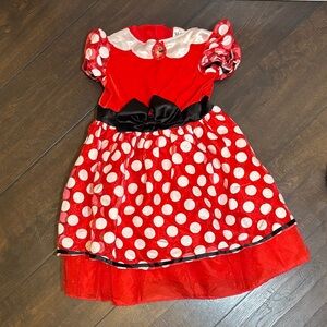 Disney Red and White Polka Dot Minnie-Inspired Costume Dress with Black Bow